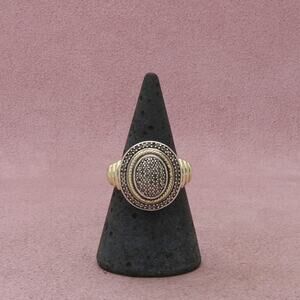 zales sterling silver gold accent diamond ring size 7.25